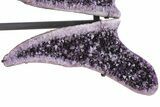 Deep-Purple Amethyst Wings on Metal Stand - Large Crystals #209260-7